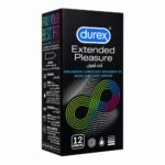 Durex Extended Pleasure Condoms for Men with Enhanced Lubricant - 12 Pieces